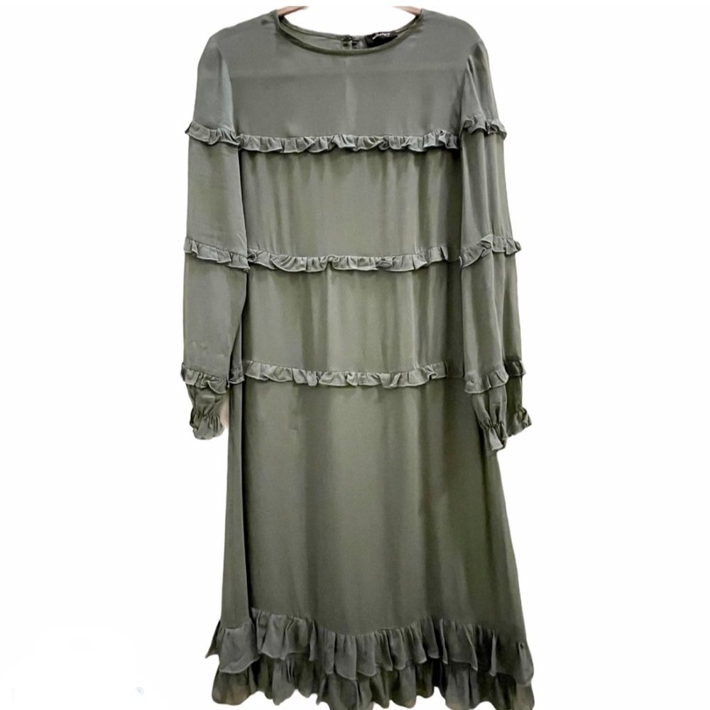 Ottod'Am Sage Green Sheer Dress